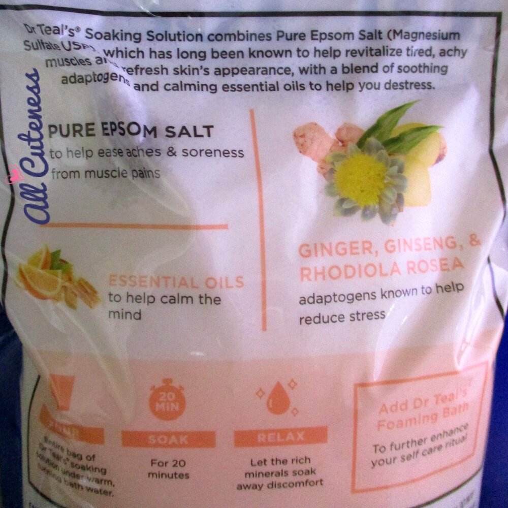 Dr Teals Pure Epsom Salt Soaking Solution Stress Relief - Picture 3 of 4